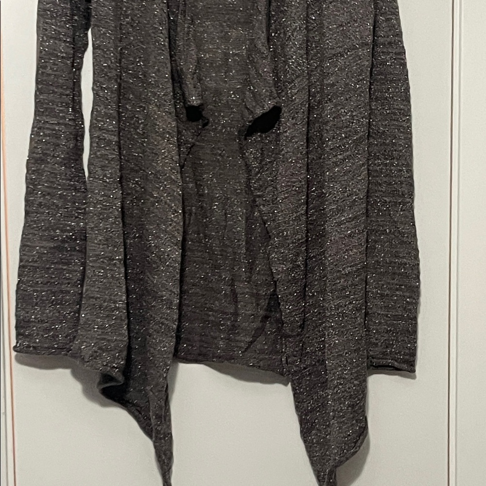 Express Dark Gray Open-Front Cardigan